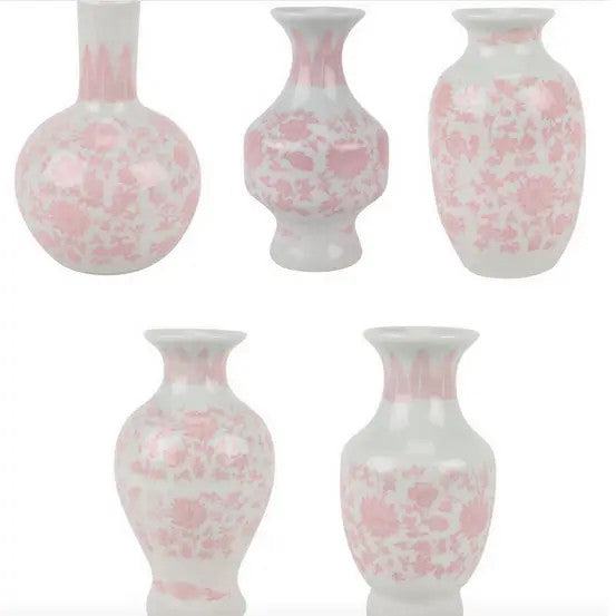 Mini Pink and White Bud Vase-Single