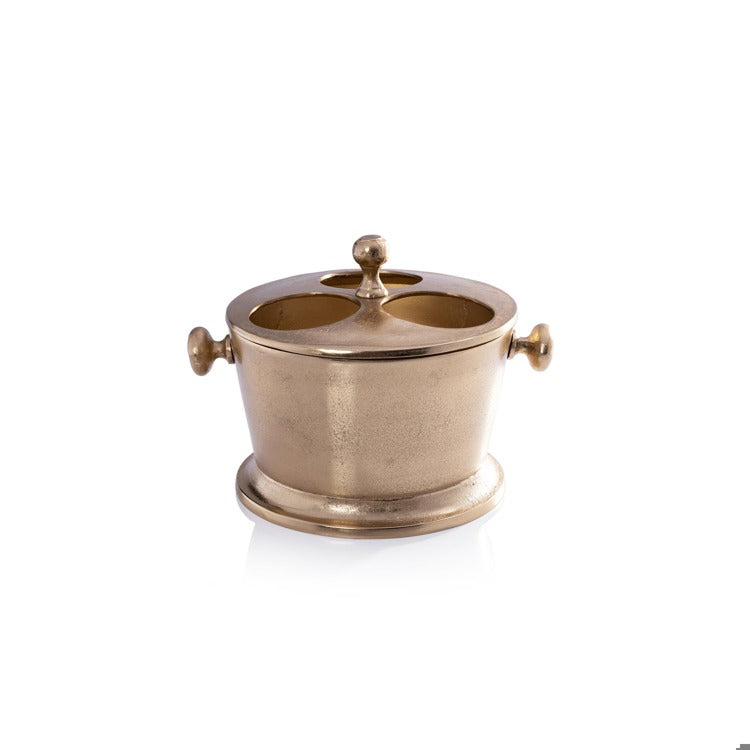 Raw Aluminum Three Bottle Wine Holder Gold*