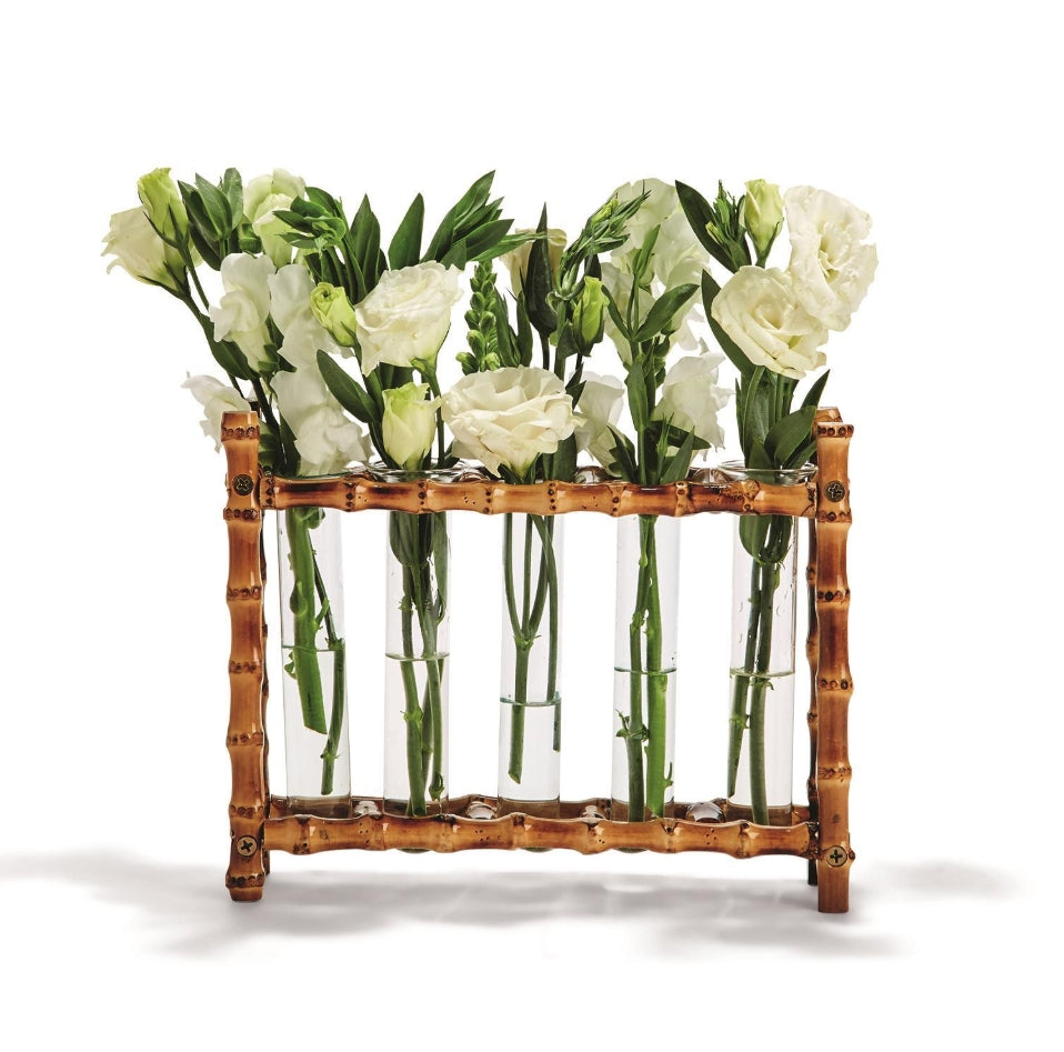 Natural Bamboo Vase Includes Glass Tubes