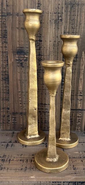 Hammered Gold Candleholder-10"