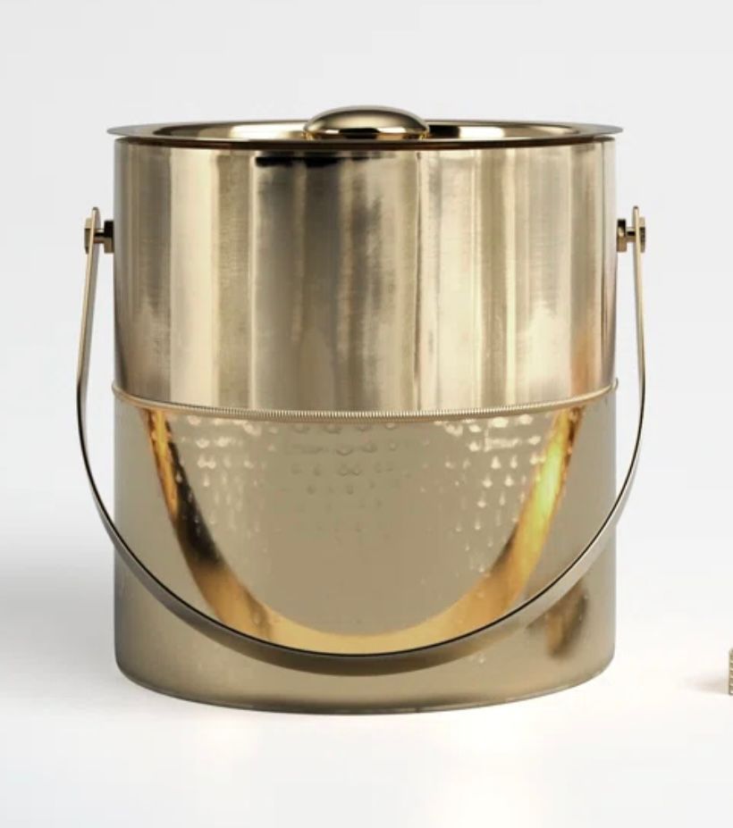 Golden Ice Bucket with Lid