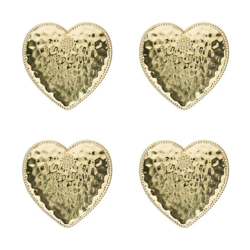 Berry & Thread Heart Napkin Ring Set/4 - Gold