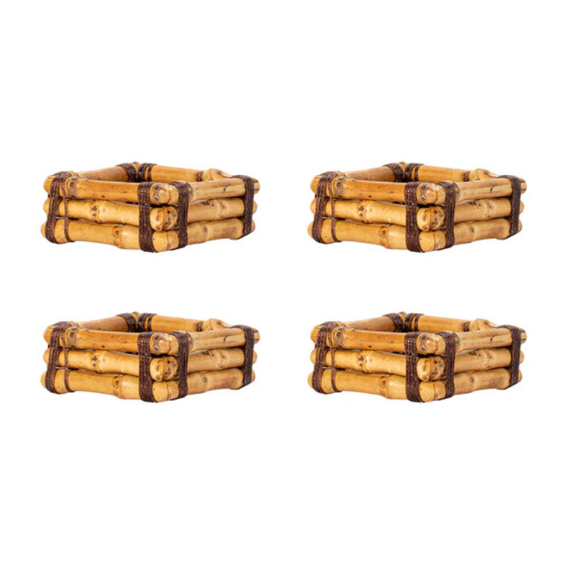 Bamboo Napkin Ring Set/4 - Natural