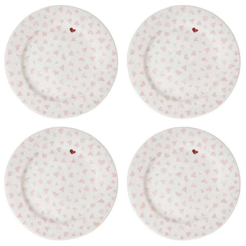 Love You More Dessert/Salad Plate Set/4 - Pink