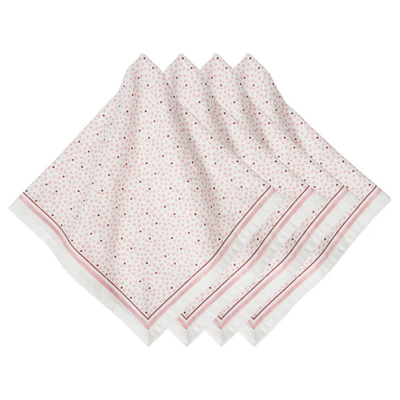 Love You More Napkin Set/4 - Pink