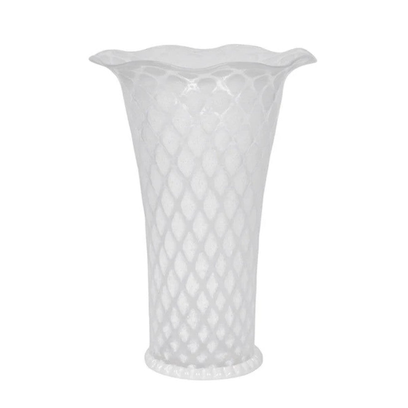Trellis 9" Flared Vase - White