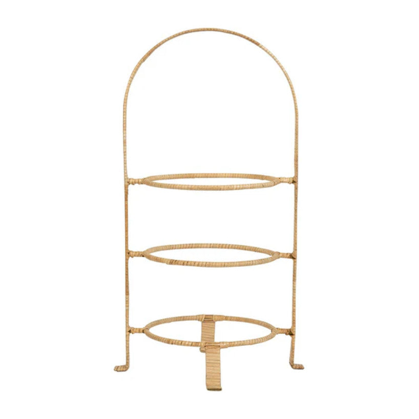 Provence Rattan Triple Tiered Server - Whitewash