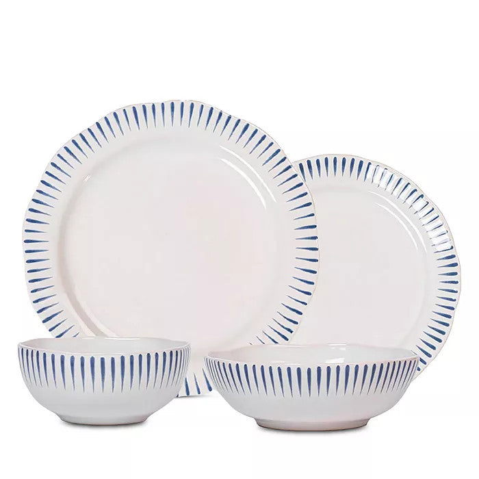 Sitio Stripe 4pc Place Setting - Delft Blue (STS01/44, STS02/44, STS07/44, STS08/44)