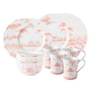Country Estate 16 Piece Dinnerware Set, Service for 4 Petal Pink