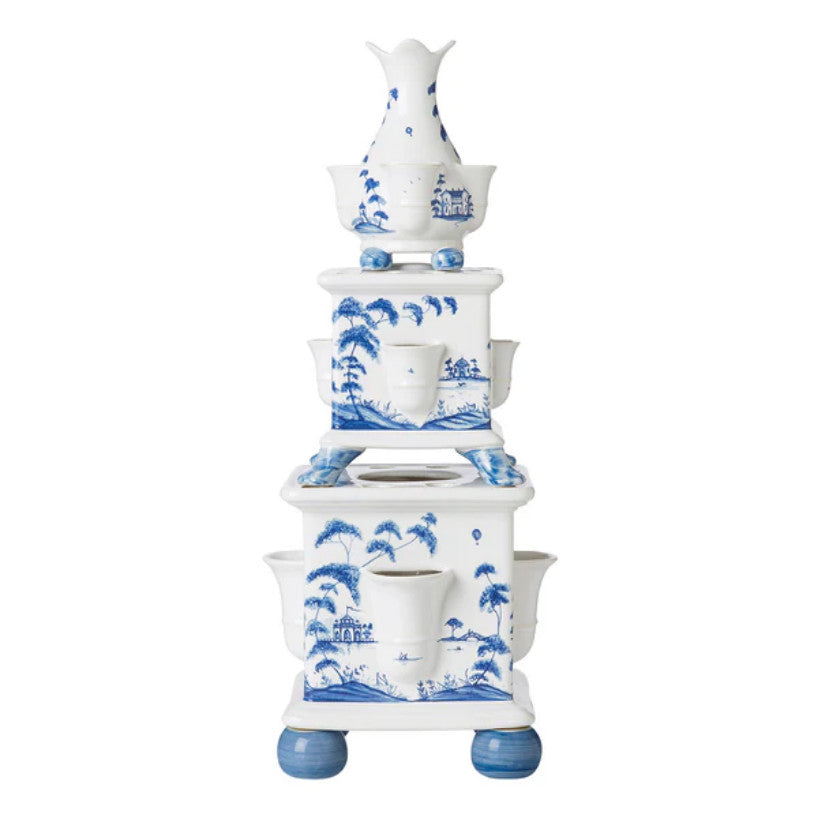 Country Estate Tulipiere Tower Set/3pc - Delft Blue
