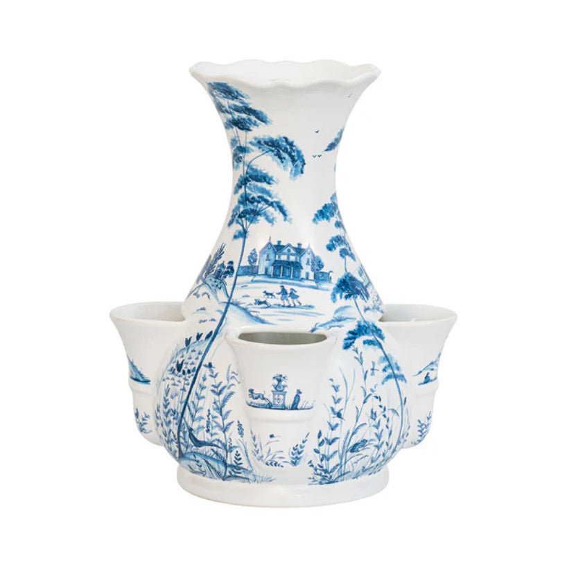 Country Estate 11.5" Tulipiere Vase- Delft Blue