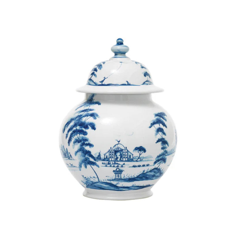 Country Estate 10" Ginger Jar with Lid - Delft Blue