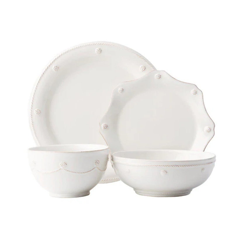Berry & Thread 4pc Place Setting with 2 Bowls - Whitewash (JDR/W, JDSS/W, JCB/W, JA64/W)