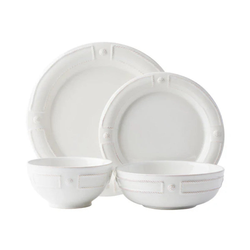 Berry & Thread French Panel 4pc Place Setting - Whitewash (JB01/W, JB02/W, JB07/W, JB08/W)