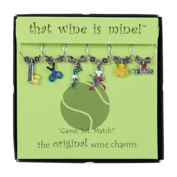 6-Piece Game Set Match Painted Wine Charms