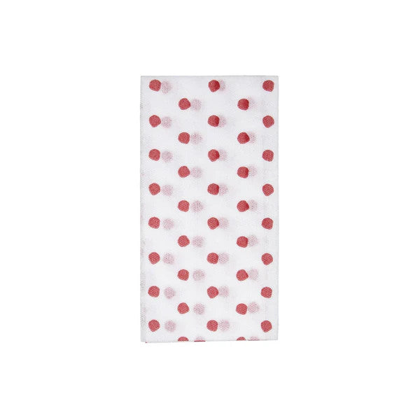 Papersoft Napkins Dot Red Guest Towels (Pack of 50)