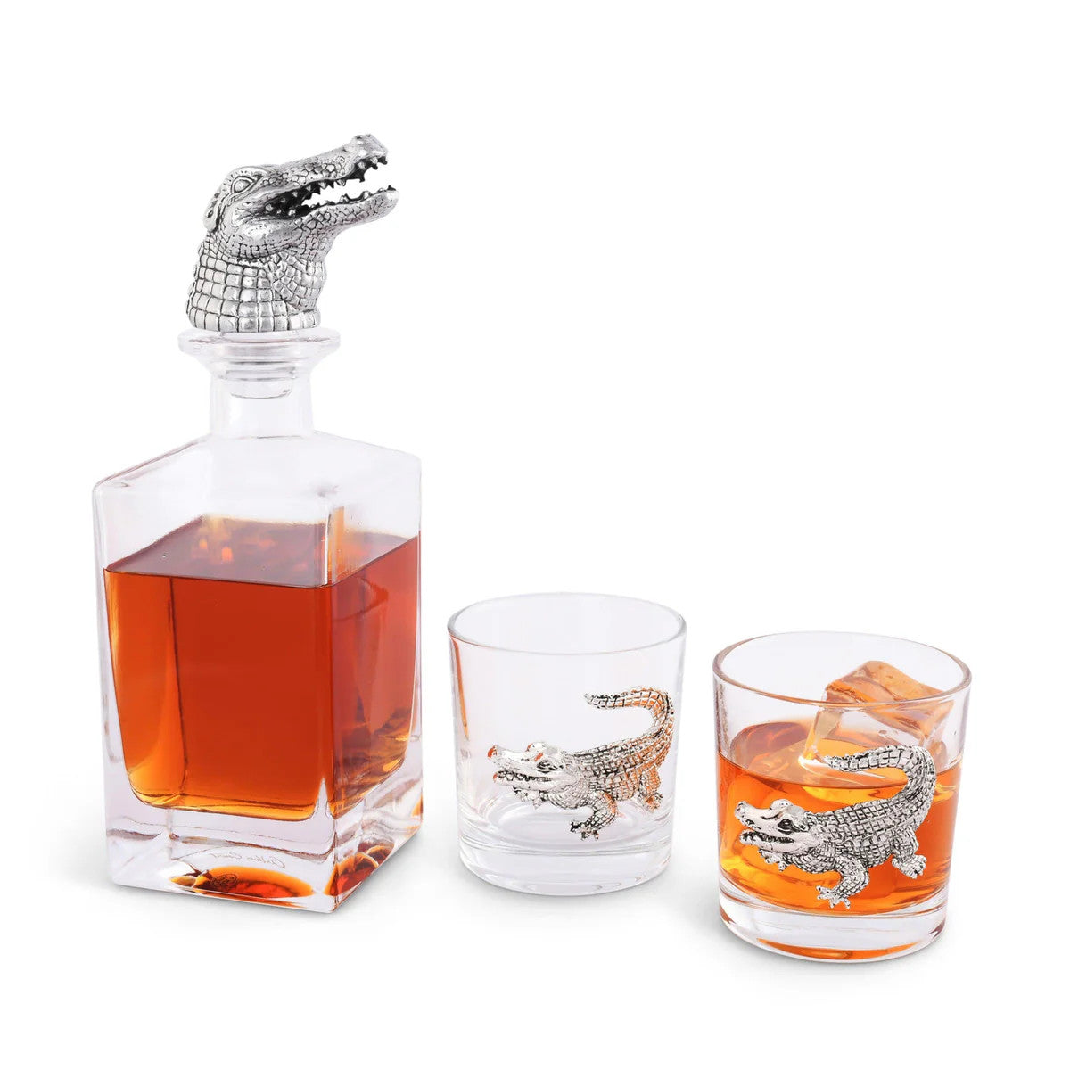 Alligator Decanter Set with Glasses