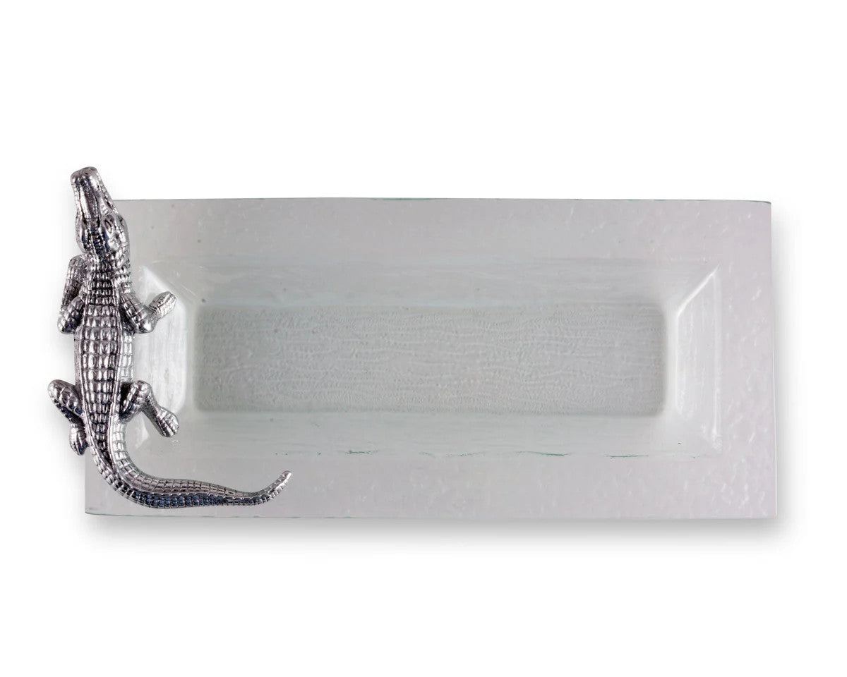 Alligator Oblong Tray (Glass Base)