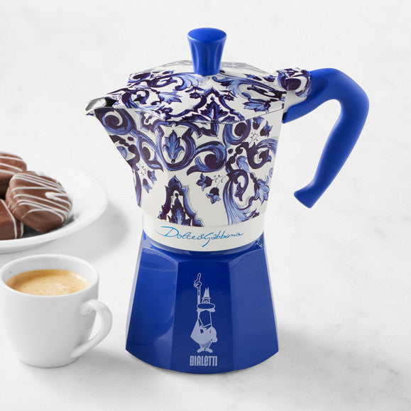 D&G Moka Express 6 cups - Blue/White