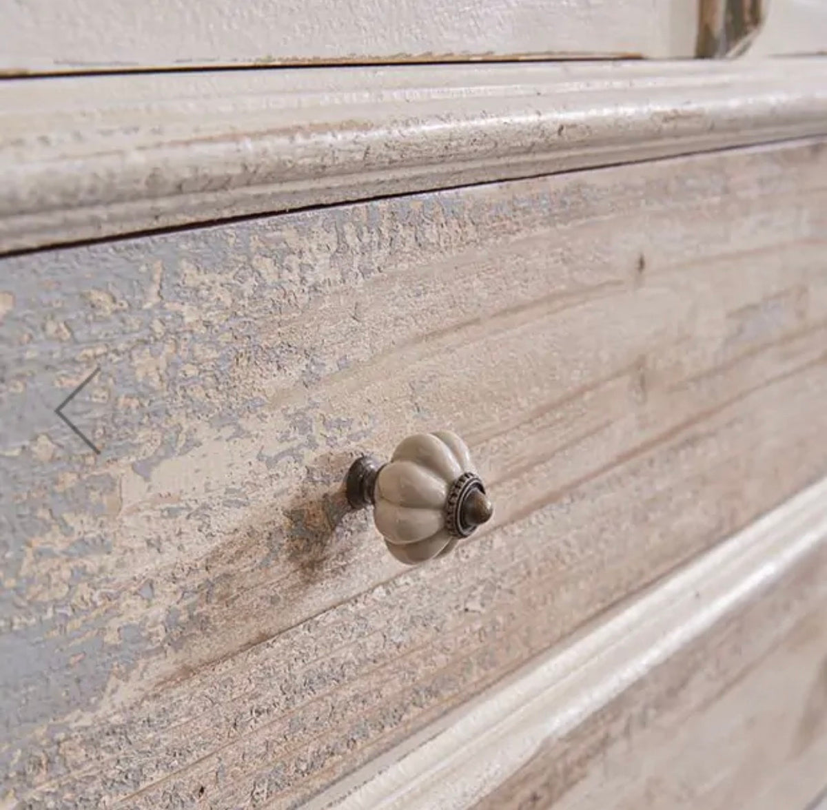 Distressed Arched Glass Display Cabinet