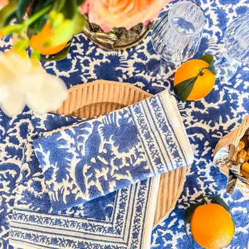 indigo pheasant napkins set of 4