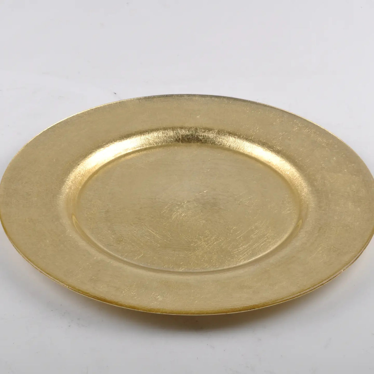 Glass Gold Leaf Charger Plate 12.8"Dia