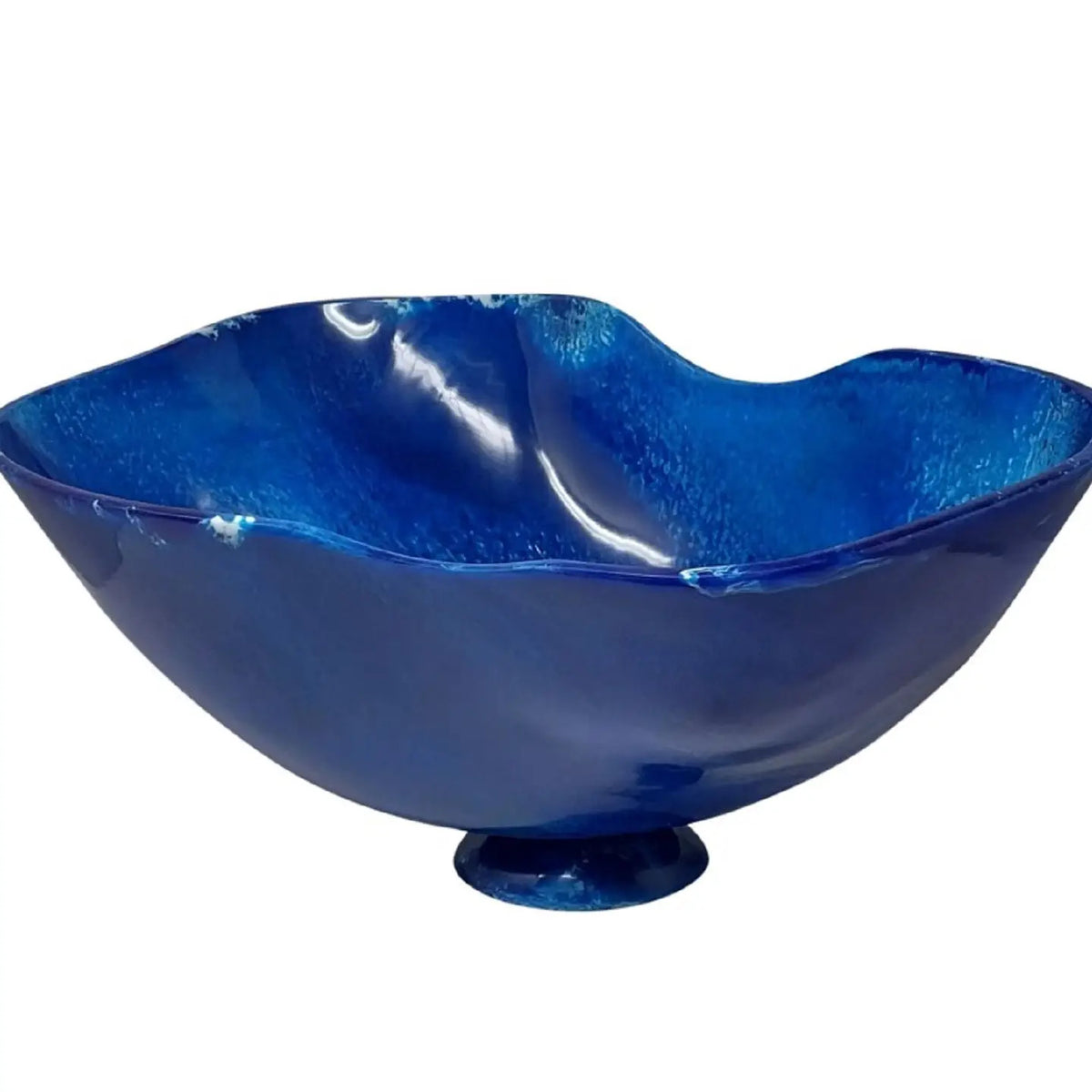 Large Fruit Bowl Blue Resin Dia 21.2"