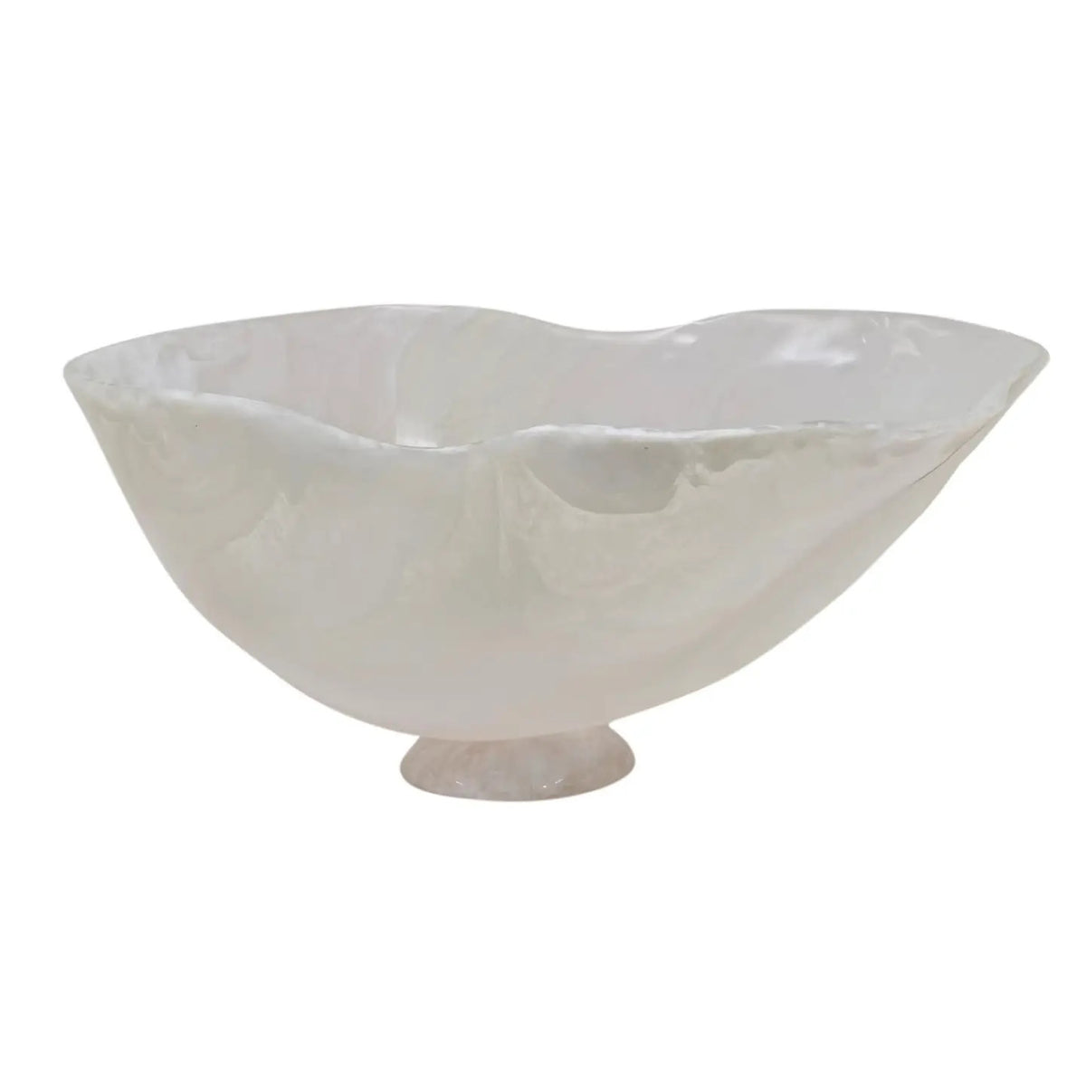 Lg White Fruit Bowl Resin Dia 21.2"