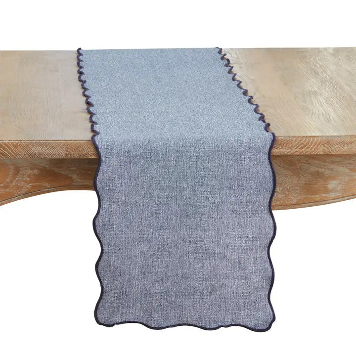Scallop Table Runner-Blue