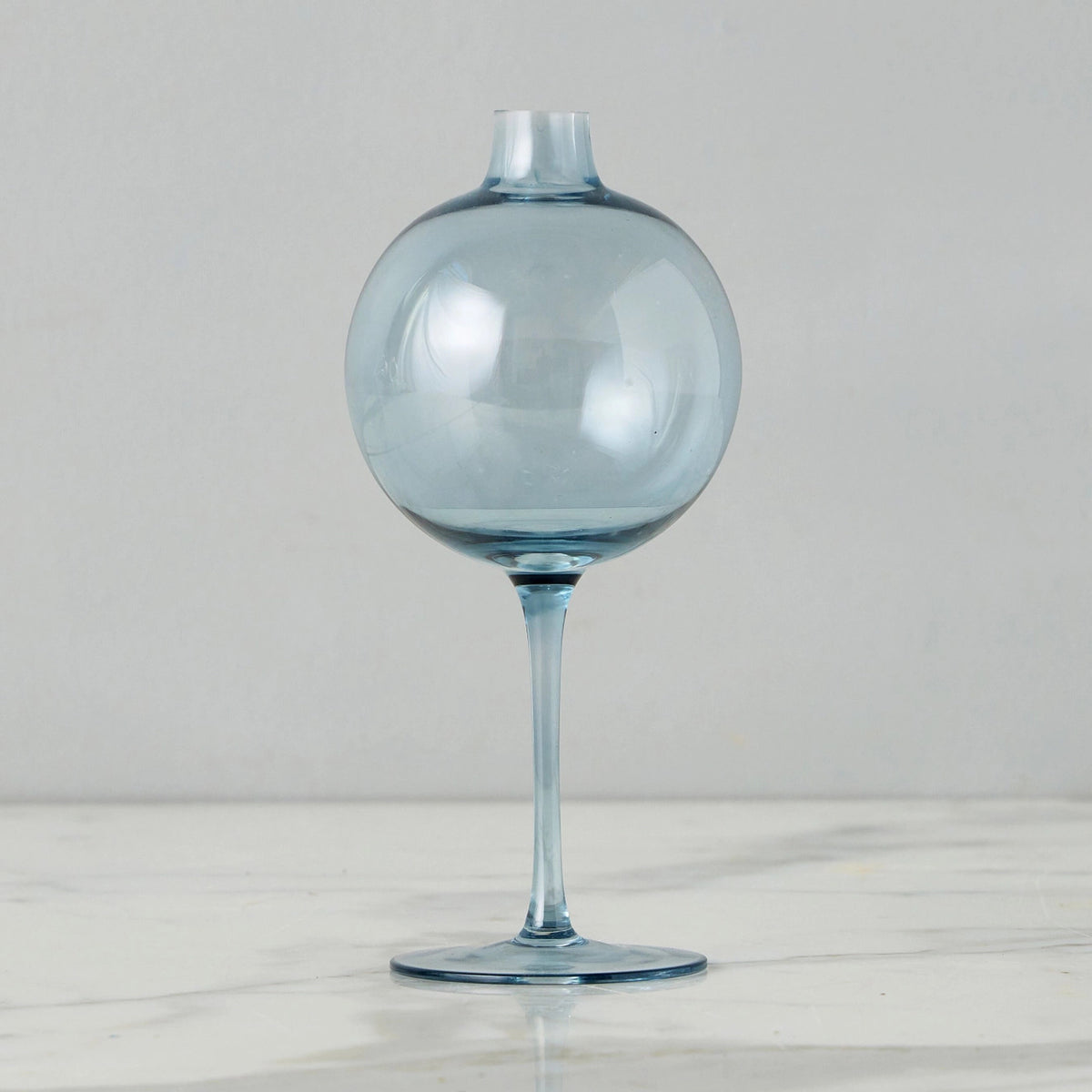 Denim Blue Wine Glass Shaped Flower Vase, Medium
