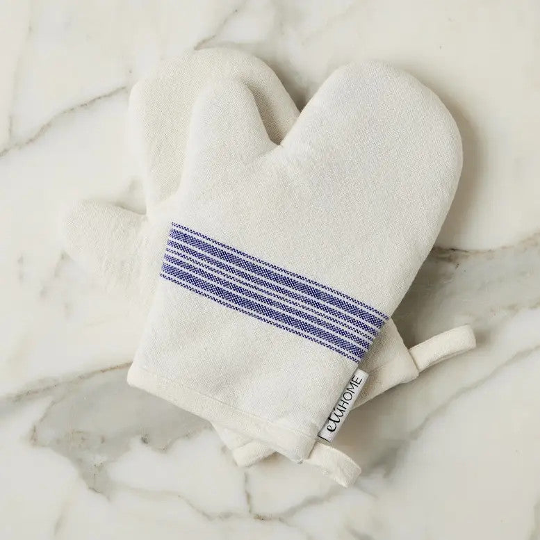 Oven Mitt, Vintage Vintage Blue Stripe, Set of 2