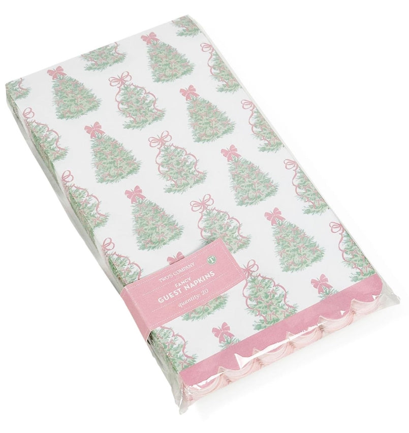 Fancy and Festive 3-Ply Paper Dinner Napkin / Guest Towel with Scalloped Edge (includes 20 napkins)