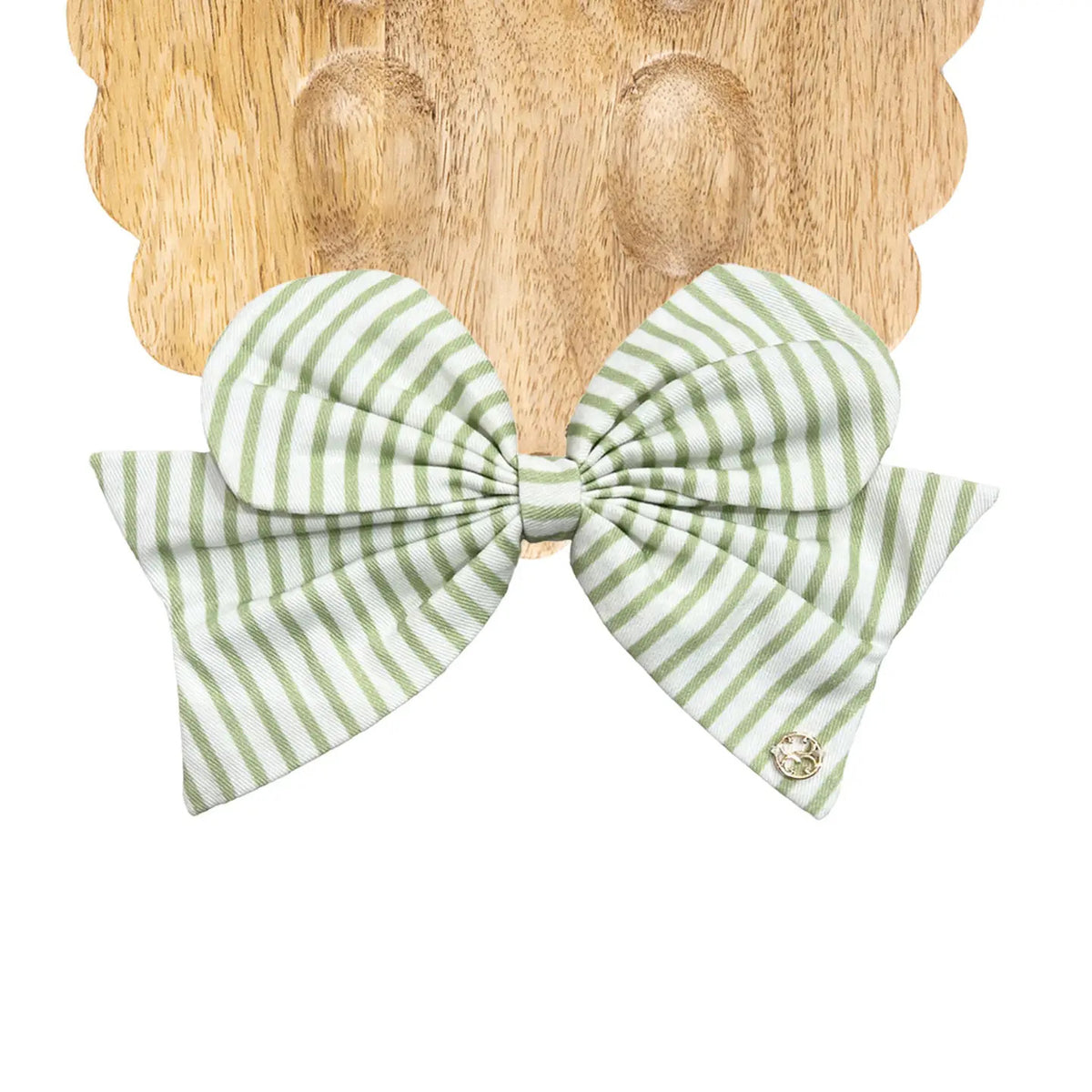 Fabric Bow | Green Stripe