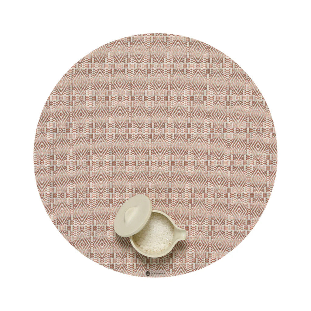 Boxwood Placemat 15"Round - Burnt Coral