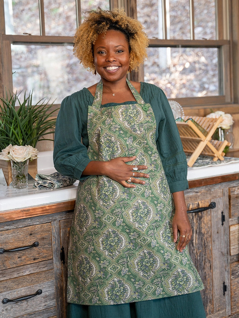Timeless Tapestry Chef Apron - Green