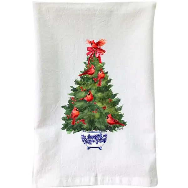 Christmas - Cardinals Tree Flour Sac Towel
