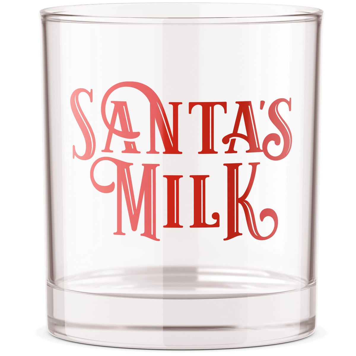 Santa's Milk Christmas Bourbon Whiskey Rocks Glass