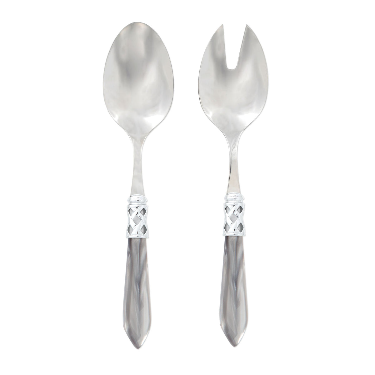 Aladdin Brilliant Light Gray Salad Server Set
