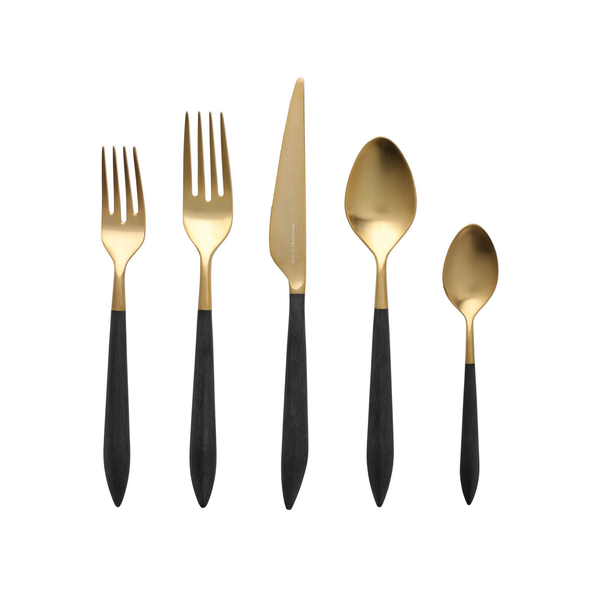 Ares Oro & Black Five-Piece Place Setting