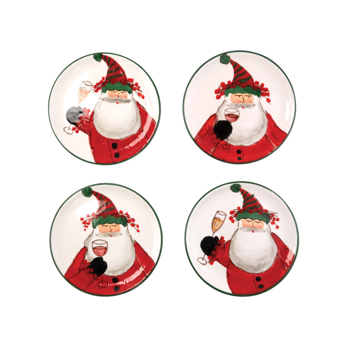 Old St. Nick Cocktail Plates - Set of 4