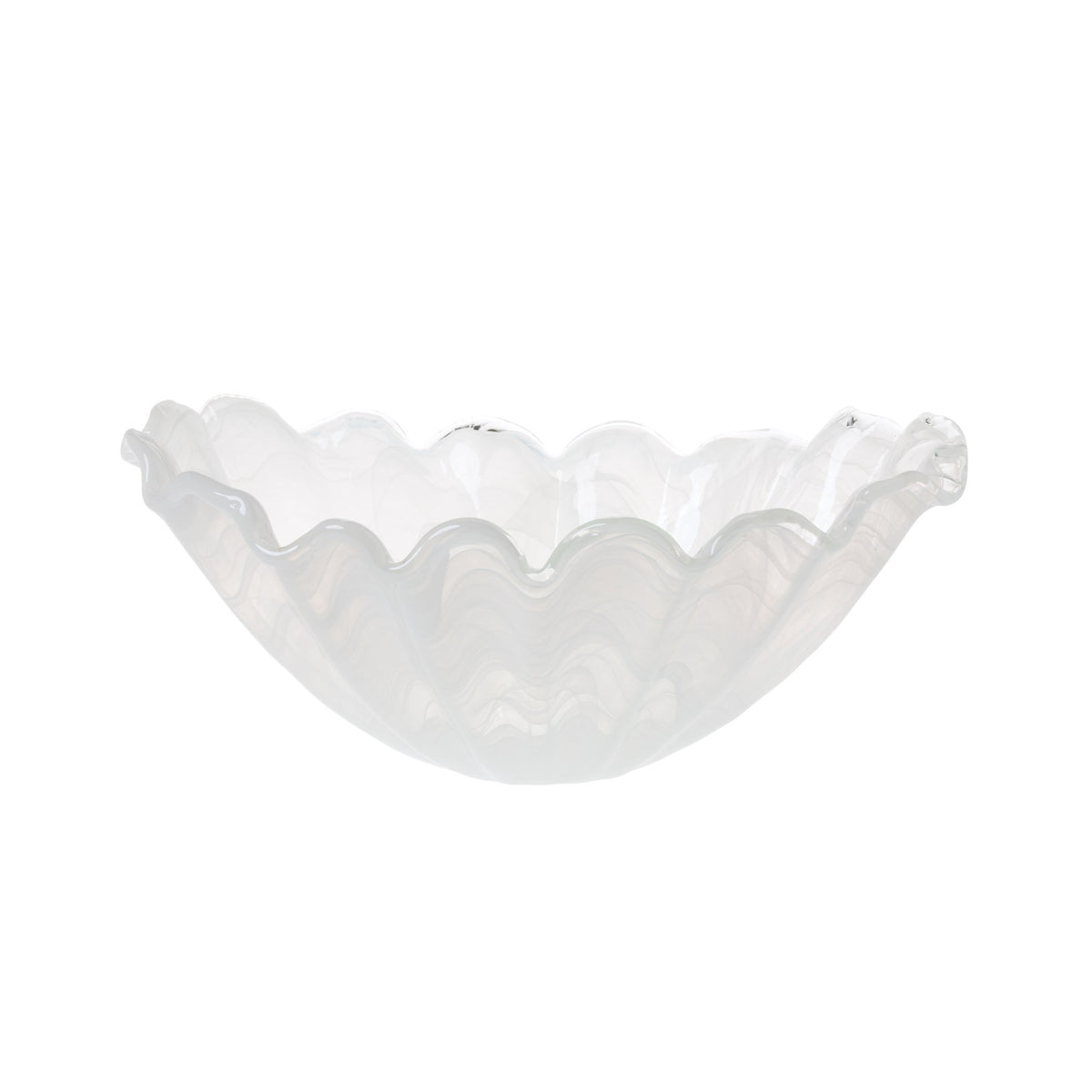 Onda Glass White Medium Centerpiece