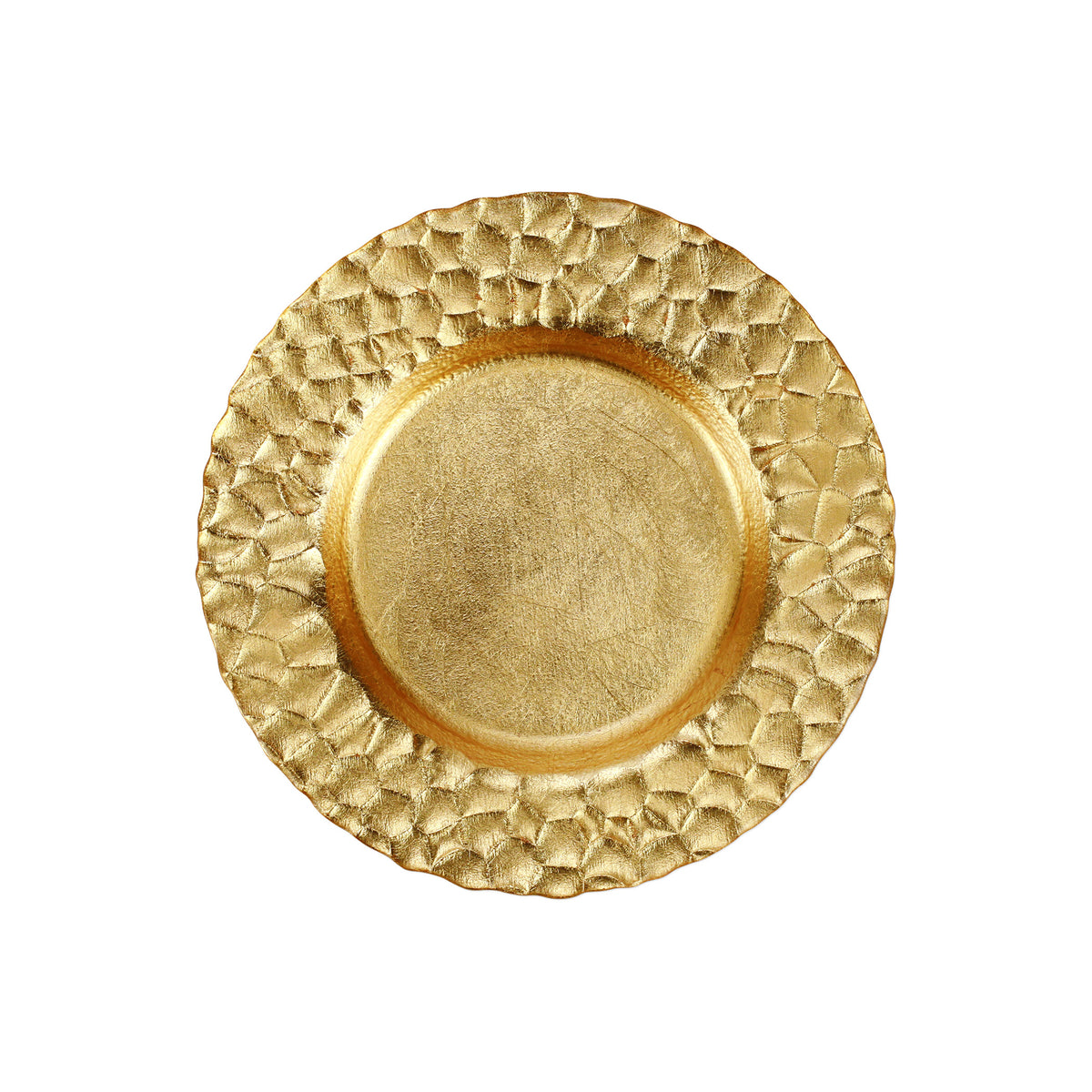 Rufolo Glass Gold Honeycomb Salad Plate
