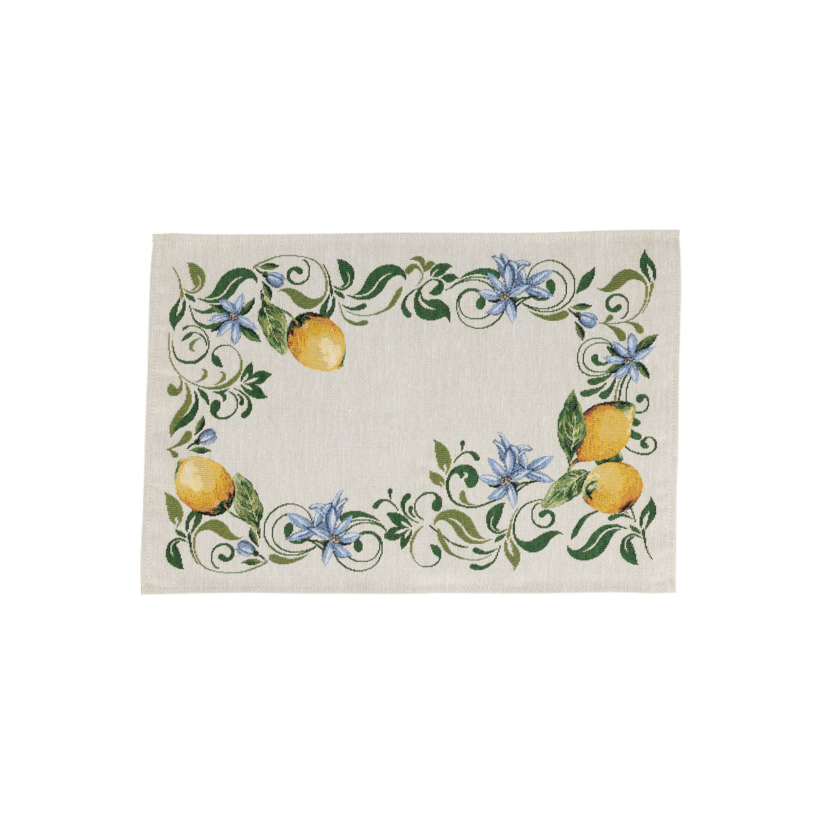 Tavola Lemons with Blue Flowers Placemats - Set of 4
