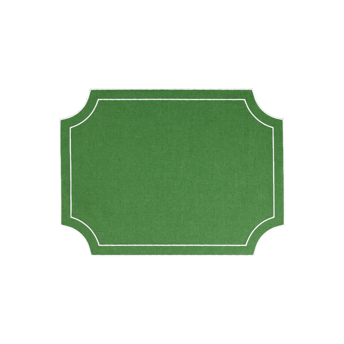 Tessuti Sage Green Rectangular Placemats with White Stitching - Set of 4