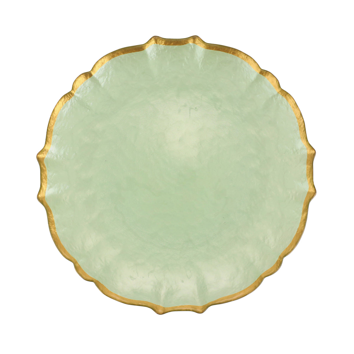 Baroque Glass Pistachio Dinner Plate