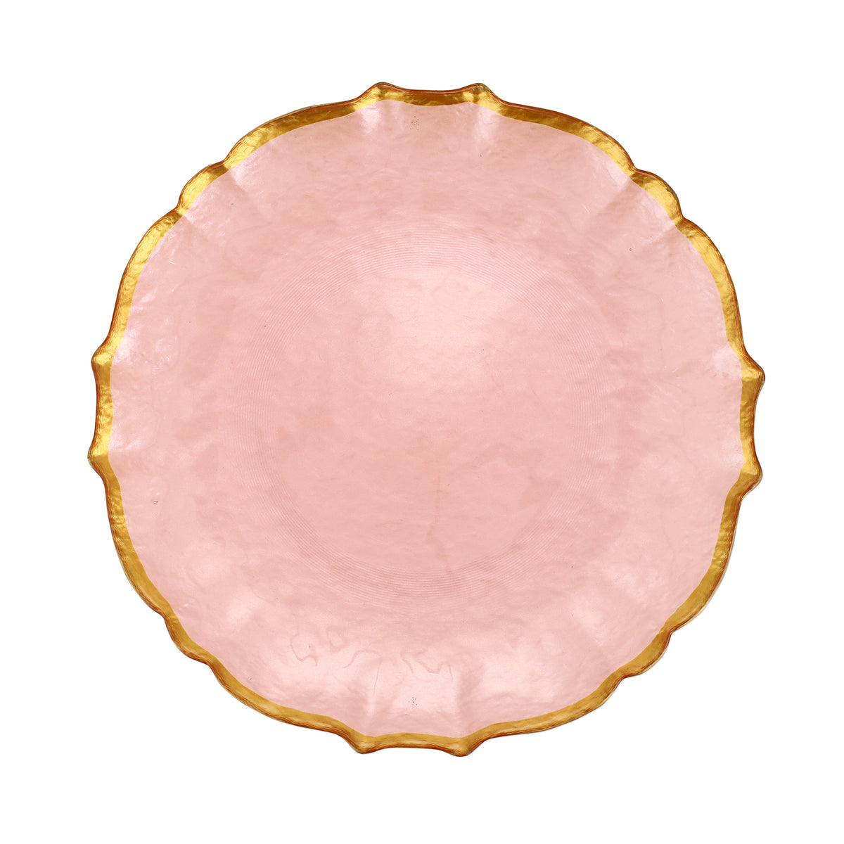 Baroque Glass Pink Dinner Plate