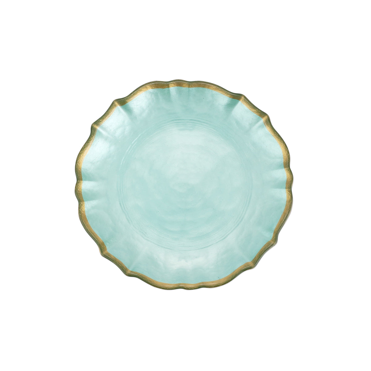 Baroque Glass Aqua Cocktail Plate