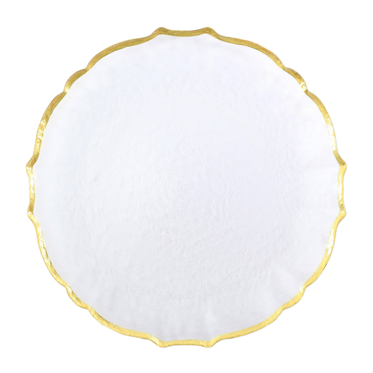 Baroque Glass White Service Plate/Charger