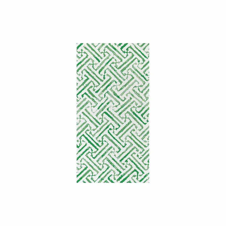 Papersoft Napkins Greek Key Green Guest Towels (Pack of 20)