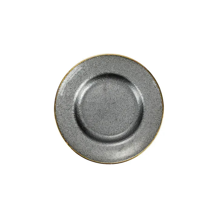 Metallic Glass Slate Salad Plate
